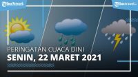 Peringatan Dini Cuaca, Senin 22 Maret 2021, BMKG: Waspada Cuaca Ekstrem di 24 Wilayah Ini