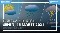 Prakiraan Cuaca Hari ini, Senin, 15 Maret 2021, BMKG : Waspada 27 Wilayah Alami Cuaca Ekstrem