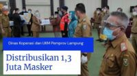 Dinas Koperasi dan UKM Pemprov Lampung Distribusikan 1,3 Juta Masker