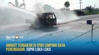 Angkot Terbakar di SPBU Simpang Raya Penengahan, Sopir Luka-Luka