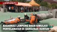 Basarnas Lampung Simulasi Penyelamatan di Bangunan Runtuh