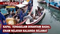 Kapal Tenggelam Dihantam Badai, 6 Nelayan Kalianda Selamat