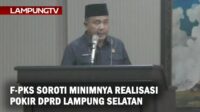 F-PKS Soroti Minimnya Realisasi Pokir DPRD Lampung Selatan